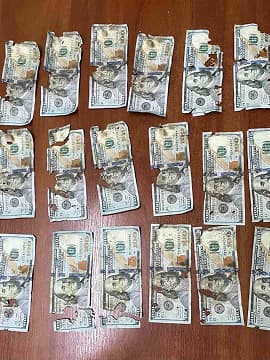 Пошкоджені купюри долара та євро